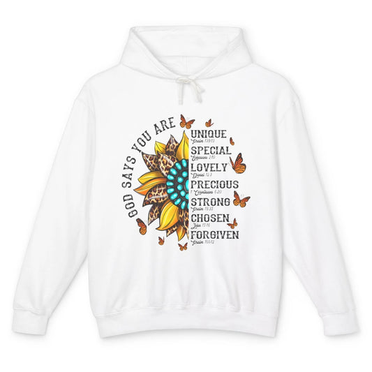 Sunflower Jesus Faith Christian God Bible Verse Religious Unisex Lightweight Hoodie