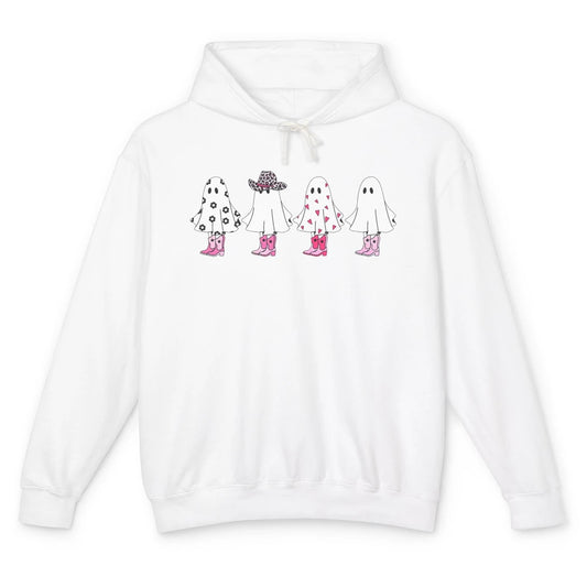 Cute Pink Cowboy Ghost Spooky Boo Daisy Western Halloween Unisex Lightweight Hoodie