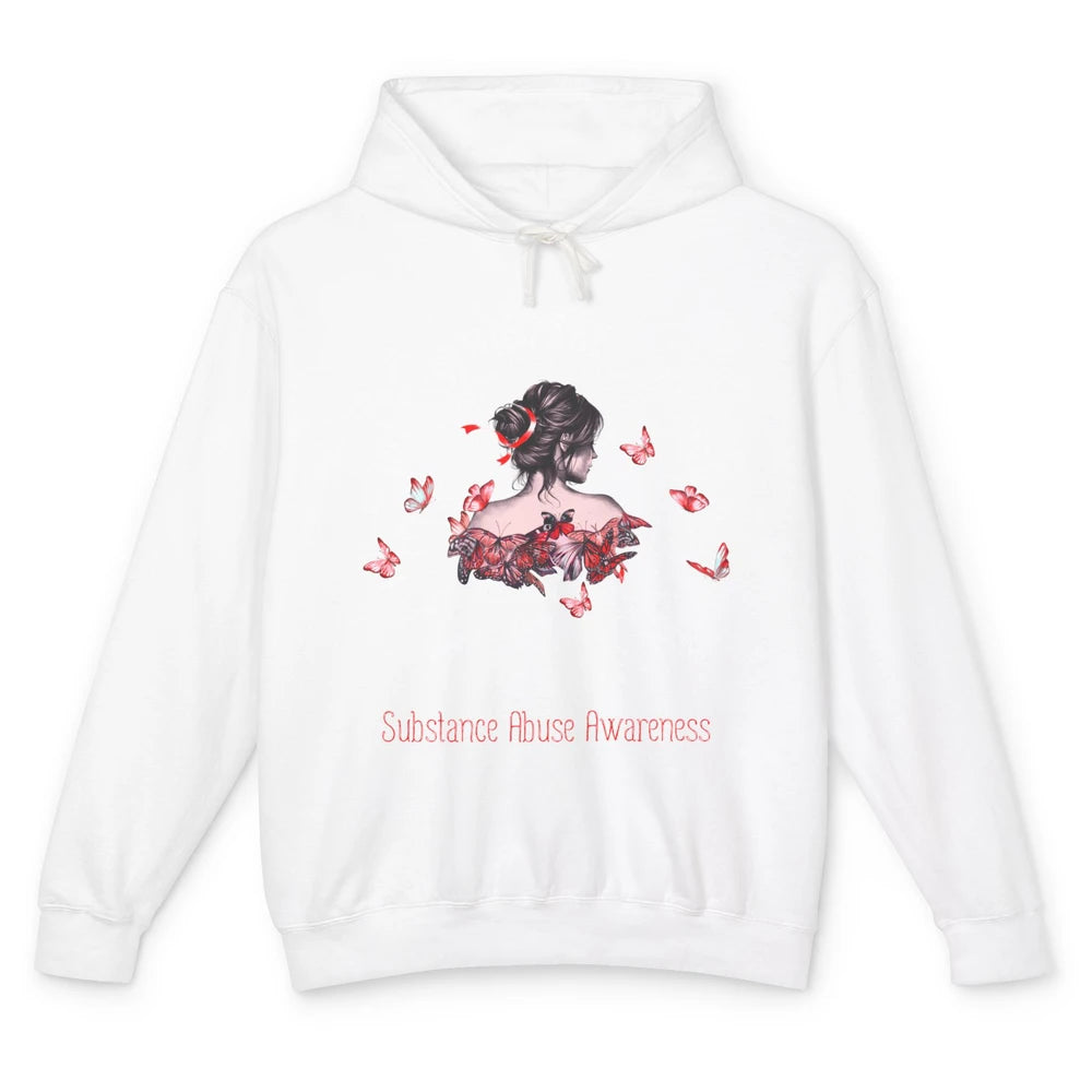 The Storm Substance Abuse Awareness Red Woman Appreciation Unisex Lightweight Hoodie