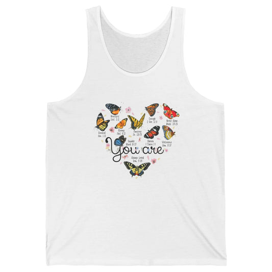 You Are Beautiful Bible Verse Butterfly Christian Jesus God Unisex Jersey Tank