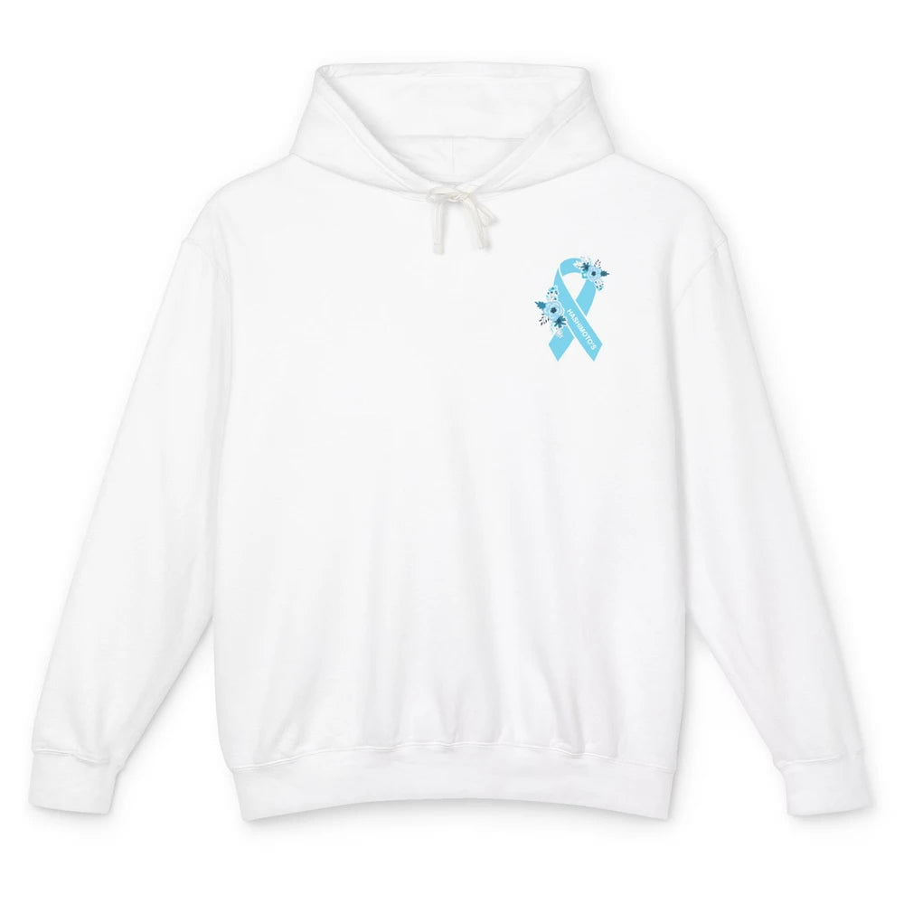 Hashimoto's Awareness Floral Teal Ribbon Hashimoto's Disease Unisex Lightweight Hoodie