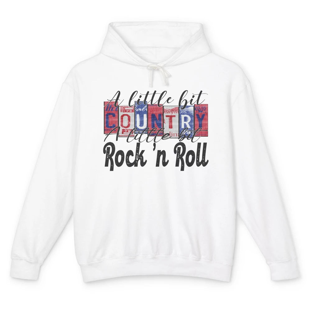 Retro A Little Bit Country A Little Bit Rock n Roll Western Unisex Lightweight Hoodie