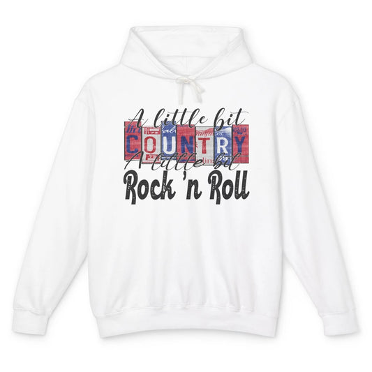 Retro A Little Bit Country A Little Bit Rock n Roll Western Unisex Lightweight Hoodie