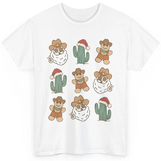 Cowboy Santa Gingerbread Desert Cactus Western Country Xmas Classic Unisex T-Shirt