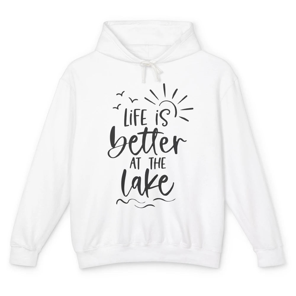 Life Is Better At The Lake Kayaking Lake Life Summer Vacay Unisex Lightweight Hoodie