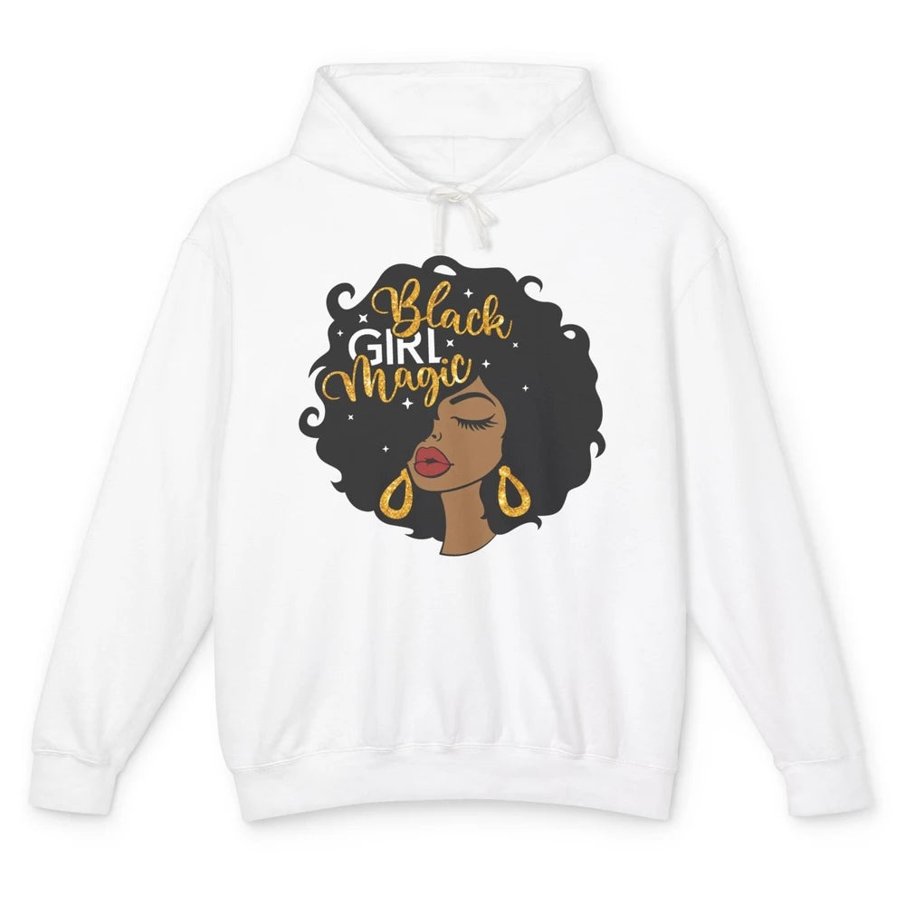 Black Girl Magic Afro Girls Melanin Black Woman Black Queen Unisex Lightweight Hoodie