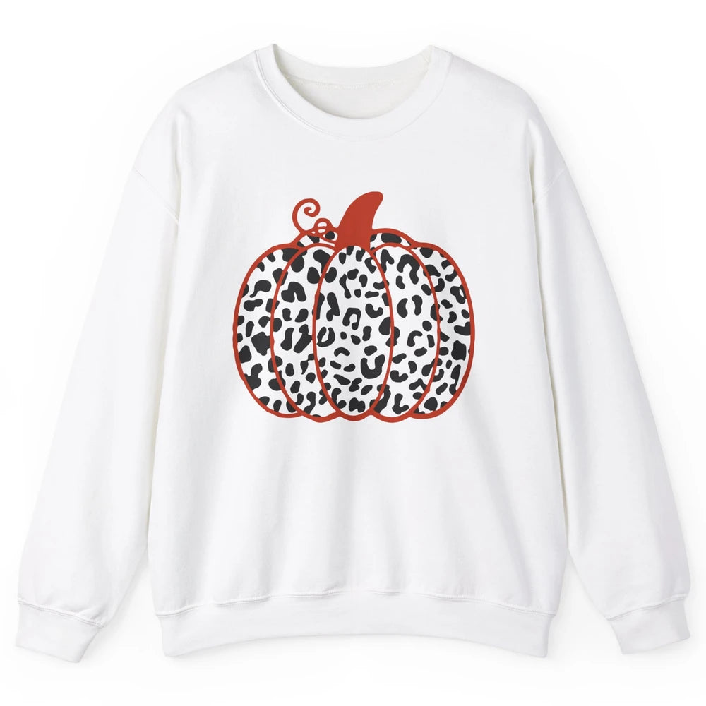 Pumpkin Leopard Fall Autumn Cheetah Pumpkin Thanksgiving Unisex Crewneck Sweatshirt