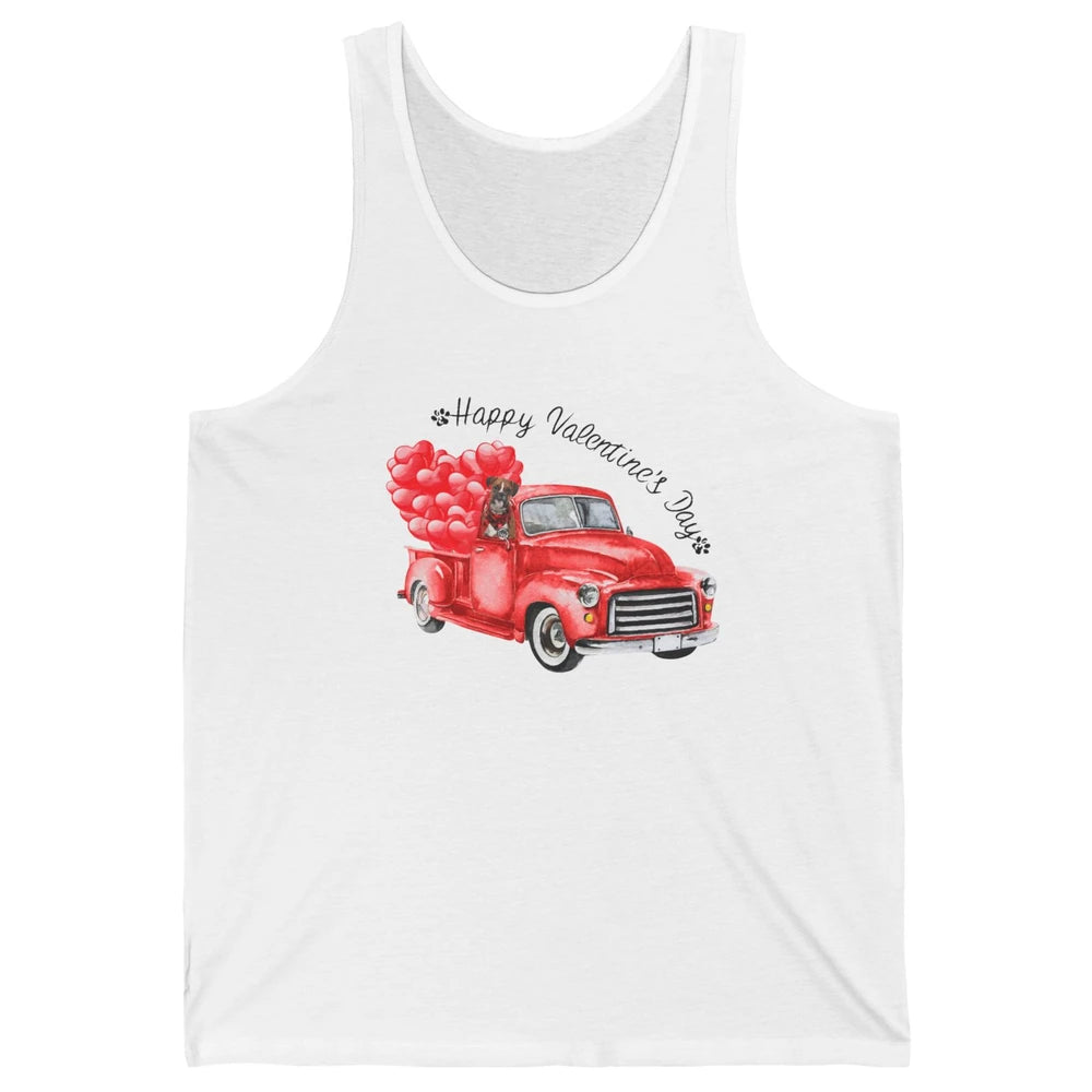 Boxer On Heart Truck Happy Valentines Day Boxer Dog Lovers Unisex Jersey Tank