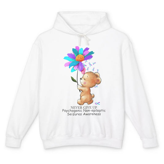 PNES Awareness Purple Teal Ribbon Sunflower Baby Elephant Unisex Lightweight Hoodie