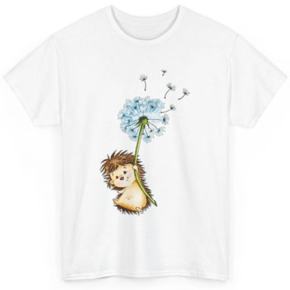 Cute Hedgehog Dandelion Watercolor Wild Animal Flower Retro Classic Unisex T-Shirt