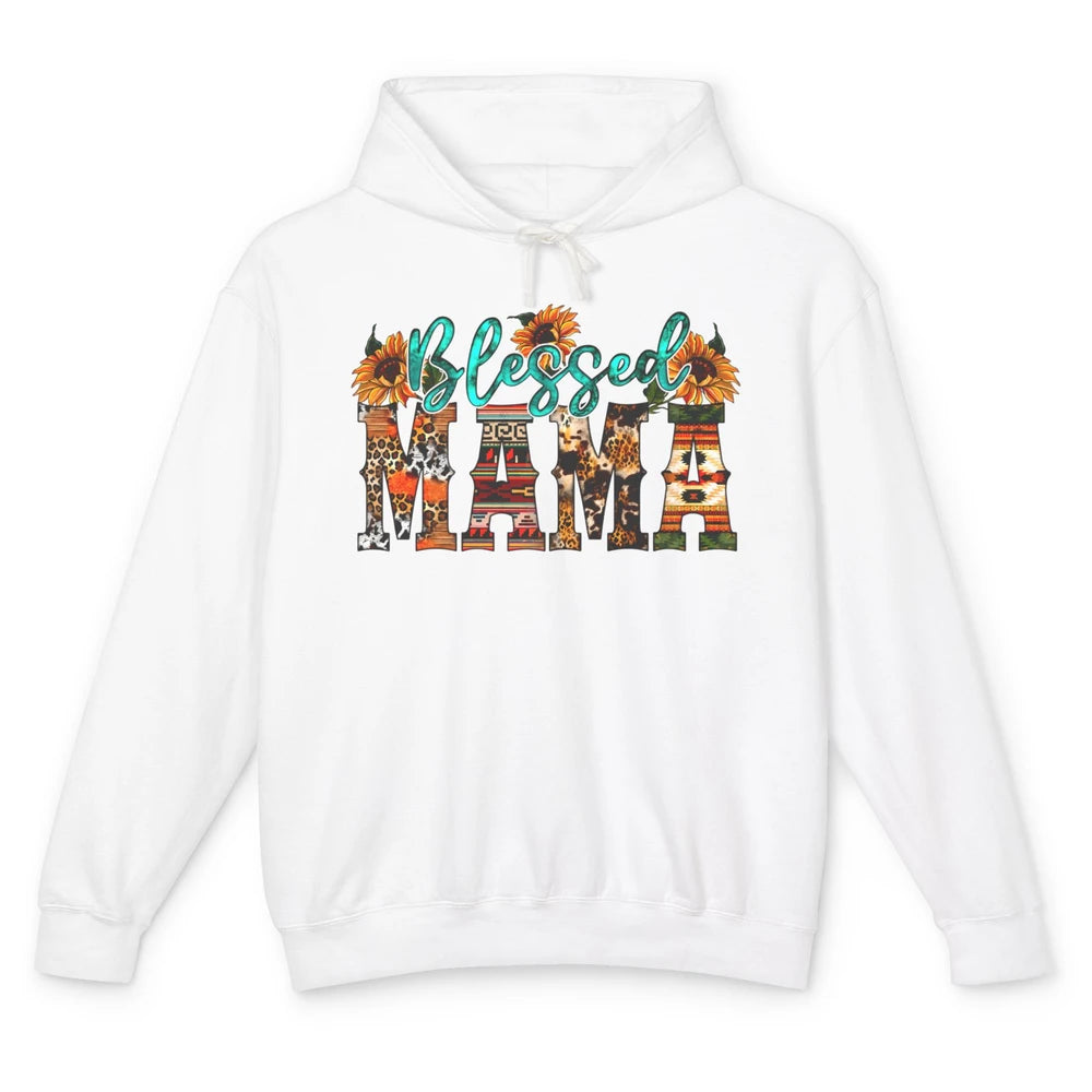 Leopard Sunflower Blessed Mama Western Mama Mothers Day Unisex Lightweight Hoodie