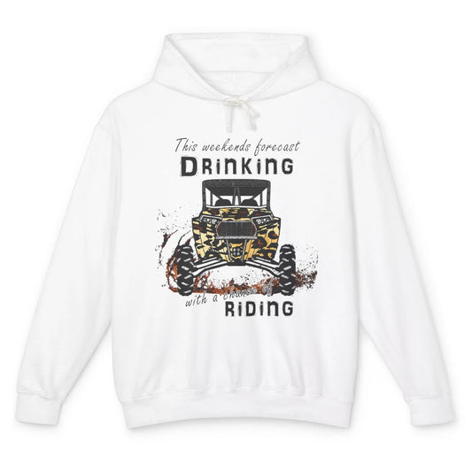 Leopard UTV Weekend Forecast Drinking Offroad Riding SXS Mud Unisex Lightweight Hoodie