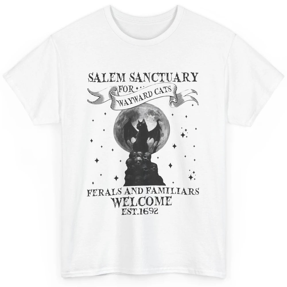 Witch Cat Salem Sanctuary Witch City Halloween Gothic Cat Classic Unisex T-Shirt