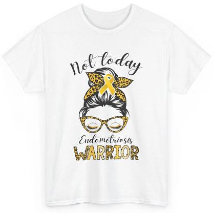 Endometriosis Awareness Leopard Messy Bun Not Today Warrior Classic Unisex T-Shirt