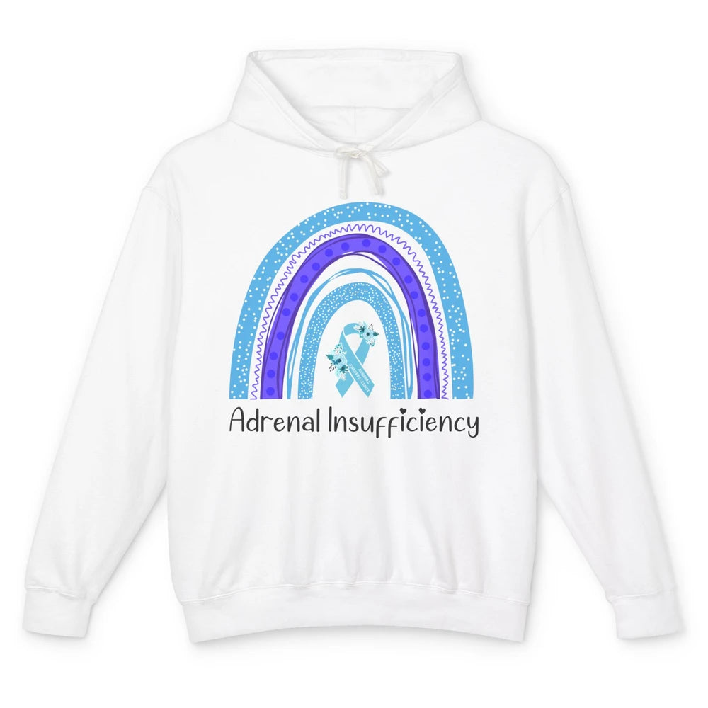 Adrenal Insufficiency Awareness Floral Light Blue Ribbon Unisex Lightweight Hoodie