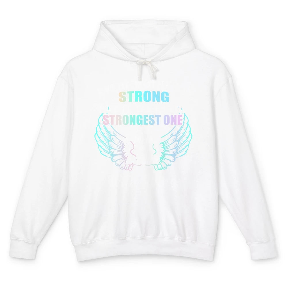 Strongest One To Be Mother Of Child With Angel Wings Heaven Unisex Lightweight Hoodie