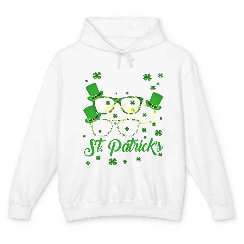 St Patrick’s Day Optometrist Glasses Shamrock Irish Lucky Unisex Lightweight Hoodie