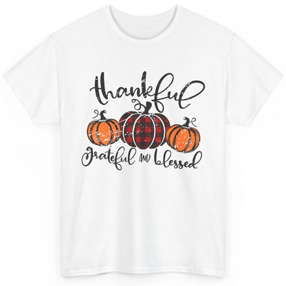 Vintage Grateful Thankful Blessed Pumpkin Fall Thanksgiving Classic Unisex T-Shirt