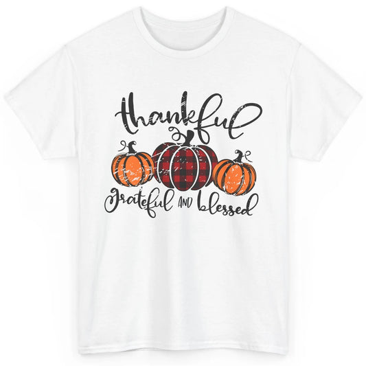 Vintage Grateful Thankful Blessed Pumpkin Fall Thanksgiving Classic Unisex T-Shirt