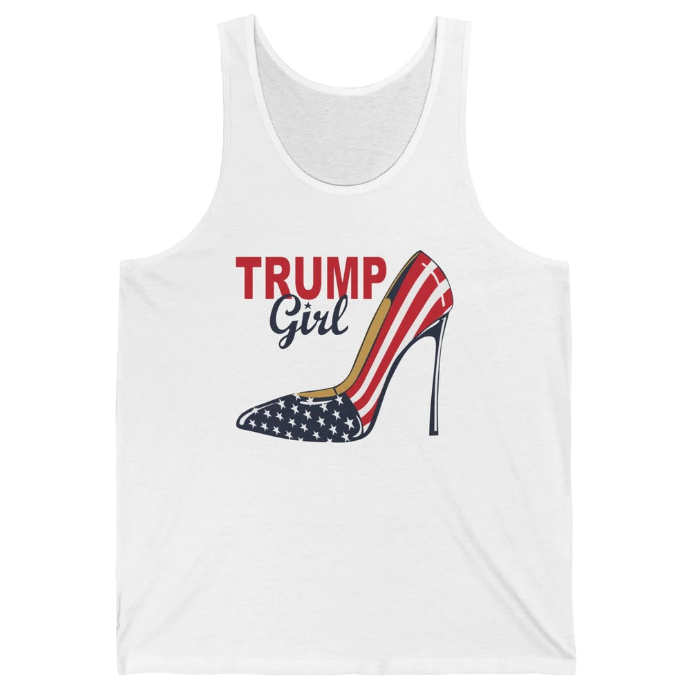 Trump Girl American Flag High Heels Republican Trump Support Unisex Jersey Tank