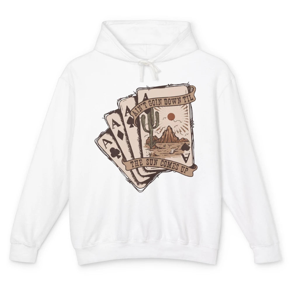 Retro Tarot Cart Desert Ain't Going Down Western Cowboy Unisex Lightweight Hoodie