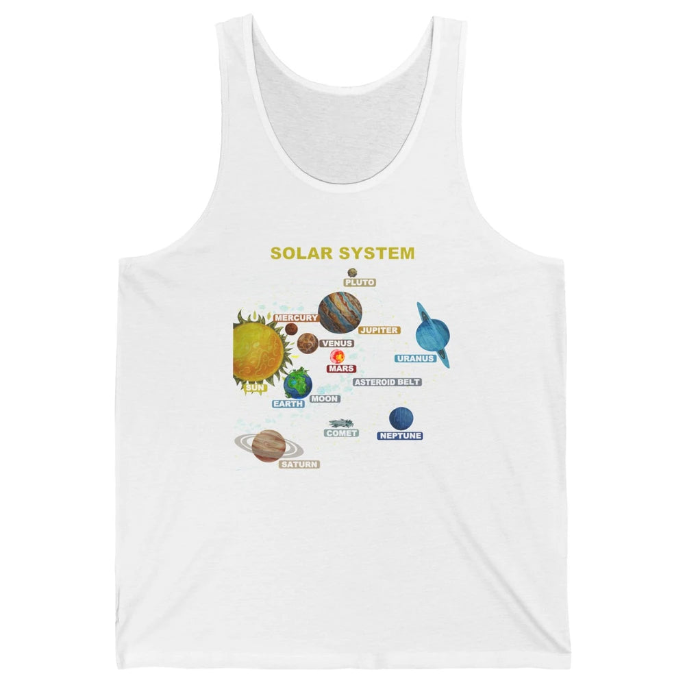 Solar System Graphic Planets Space Education Astronaut Gift Unisex Jersey Tank