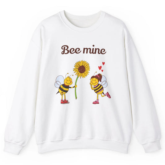 Bee Mine Love Valentine's Day Couple Romantic Bee Love Unisex Crewneck Sweatshirt