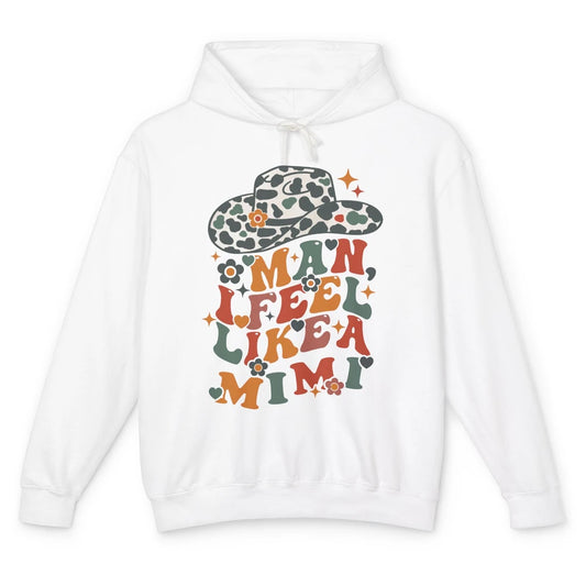 Leopard Cowgirl Hat Man I Feel Like Mimi Western Mothers Day Unisex Lightweight Hoodie