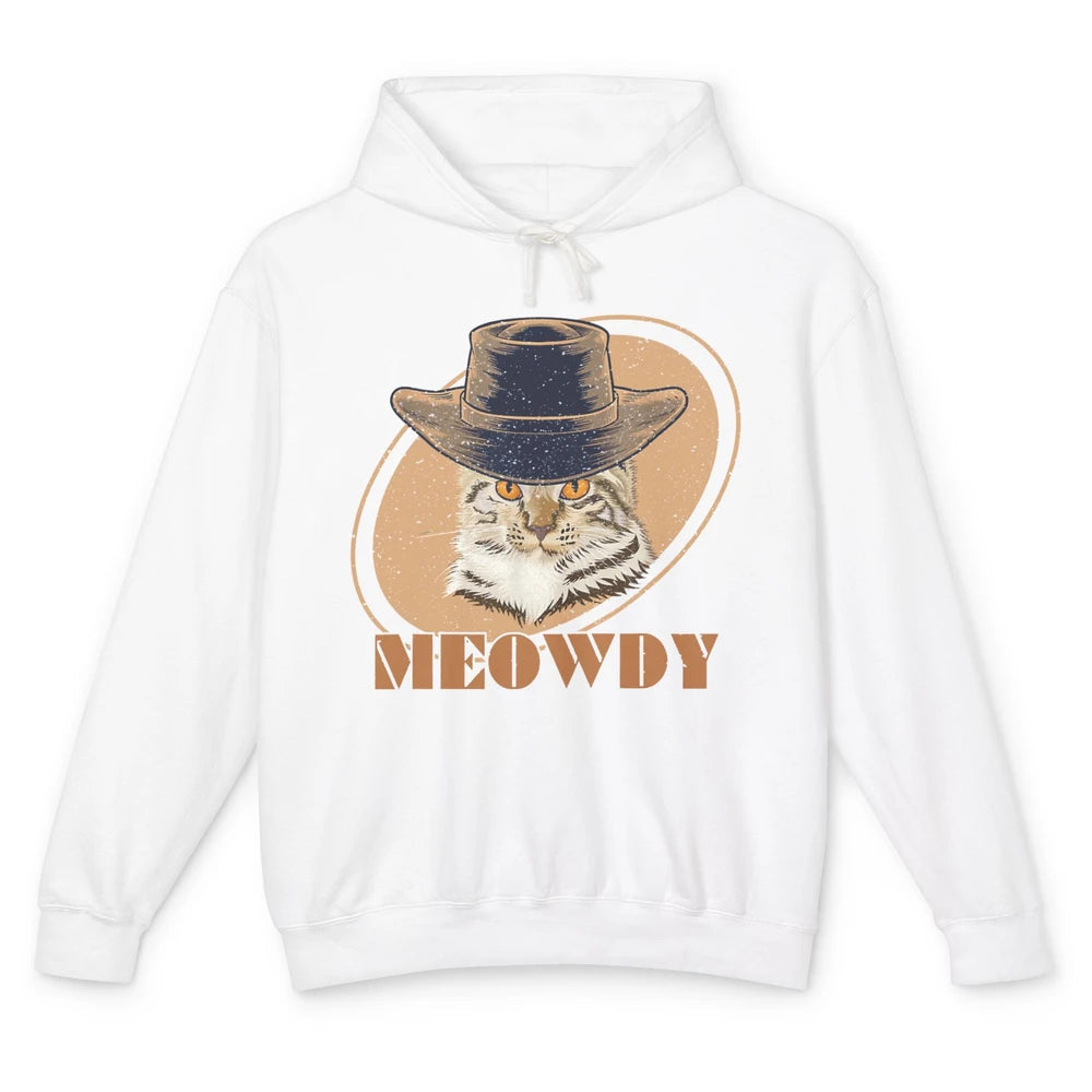 Funny Cat Cowboy Meowdy Western Country Cat Lovers Costume Unisex Lightweight Hoodie