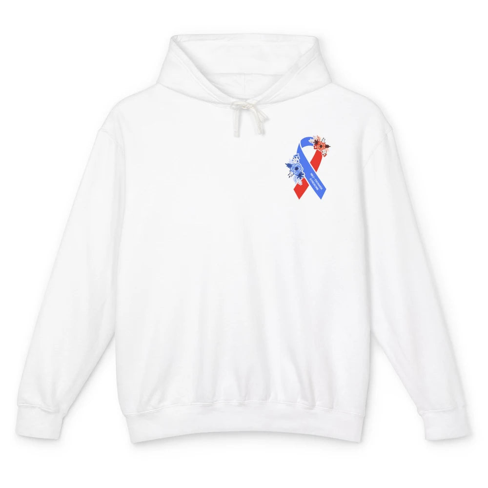 May-thurner Syndrome Awareness Floral Red Blue Ribbon Gift Unisex Lightweight Hoodie