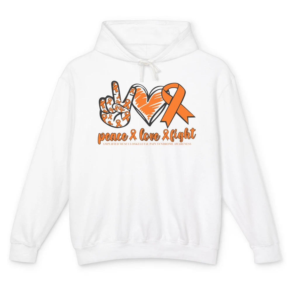 Amplified Musculoskeletal Pain Syndrome Peace Love Fight Unisex Lightweight Hoodie