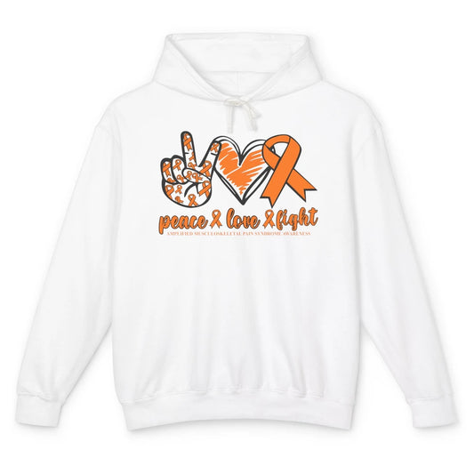 Amplified Musculoskeletal Pain Syndrome Peace Love Fight Unisex Lightweight Hoodie