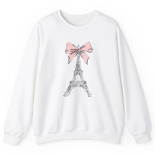 Voyager Floral Eiffel Tower Minimal Paris France Travel Girl Unisex Crewneck Sweatshirt