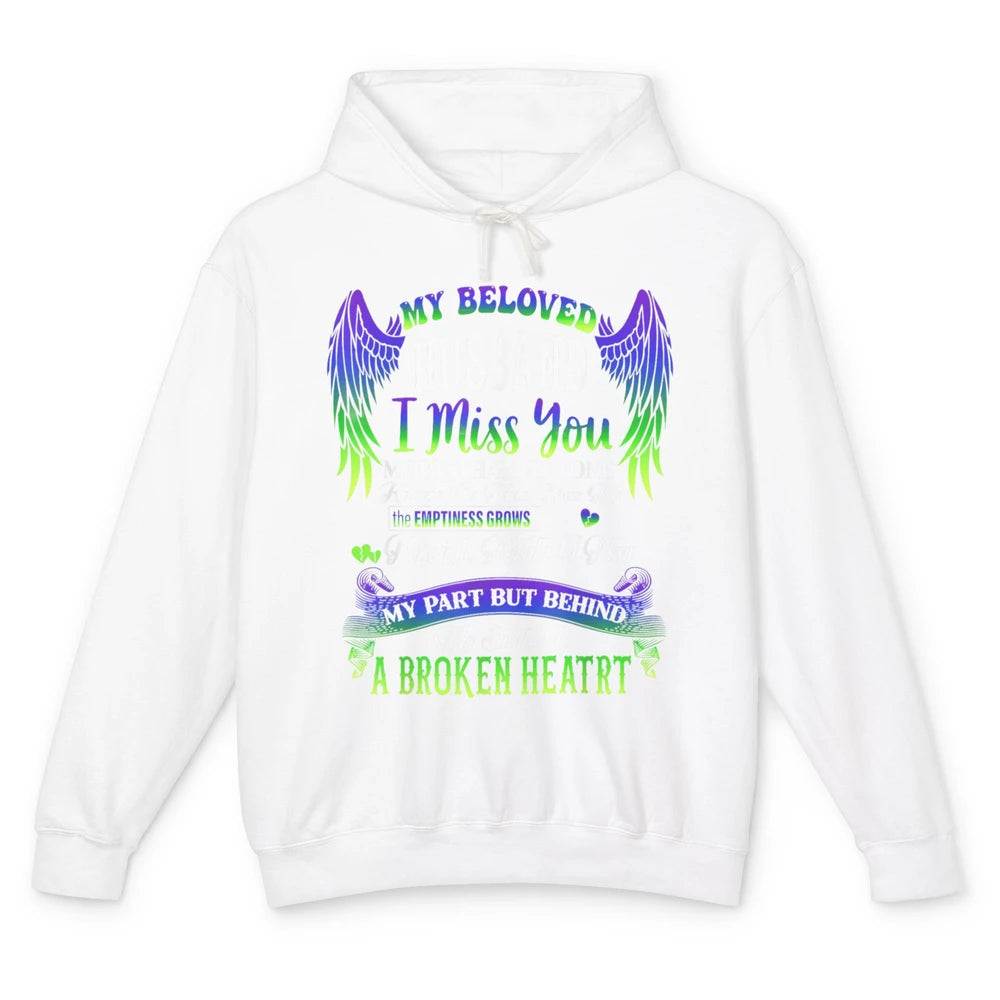 My Husband My Angel In Heaven Love Miss You Husband Wings Unisex Lightweight Hoodie