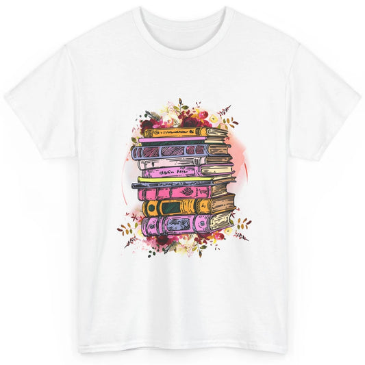 Book Wildflower Floral Aesthetic Librarian Bookworm Bookish Classic Unisex T-Shirt