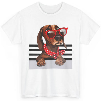 Dachshund Dog In Sunglasses Funny Dachshund Mom Dog Lovers Classic Unisex T-Shirt