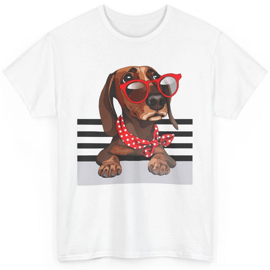 Dachshund Dog In Sunglasses Funny Dachshund Mom Dog Lovers Classic Unisex T-Shirt