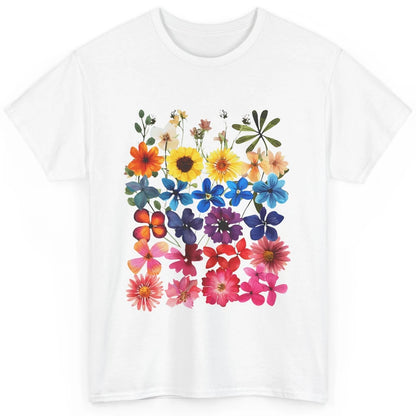 Vintage Pressed Flowers Plant Botanical Garden Wildflower Classic Unisex T-Shirt