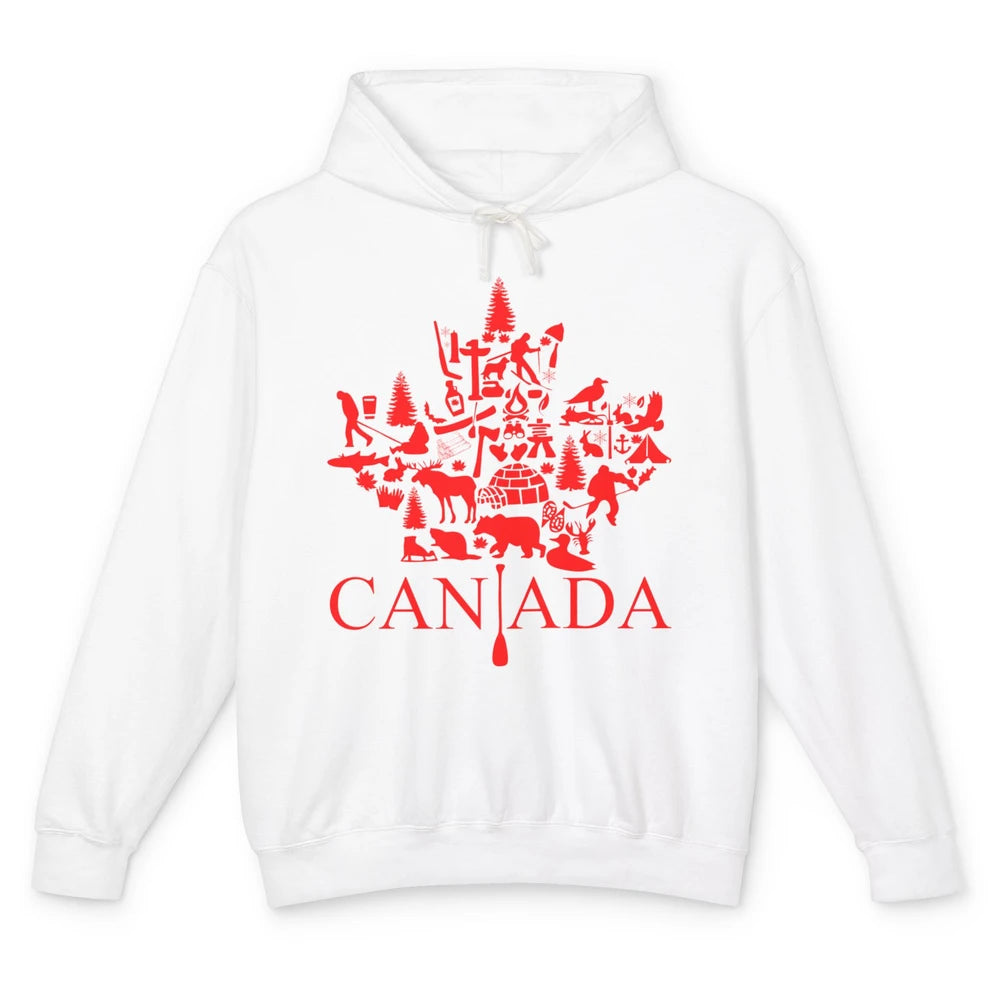 Canada Maple Leaf Canadian Symbols Canadian Root Gift Unisex Lightweight Hoodie