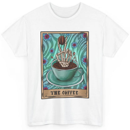 Coffee Tarot Card Skeleton Coffee Cards Sunflower Western Classic Unisex T-Shirt