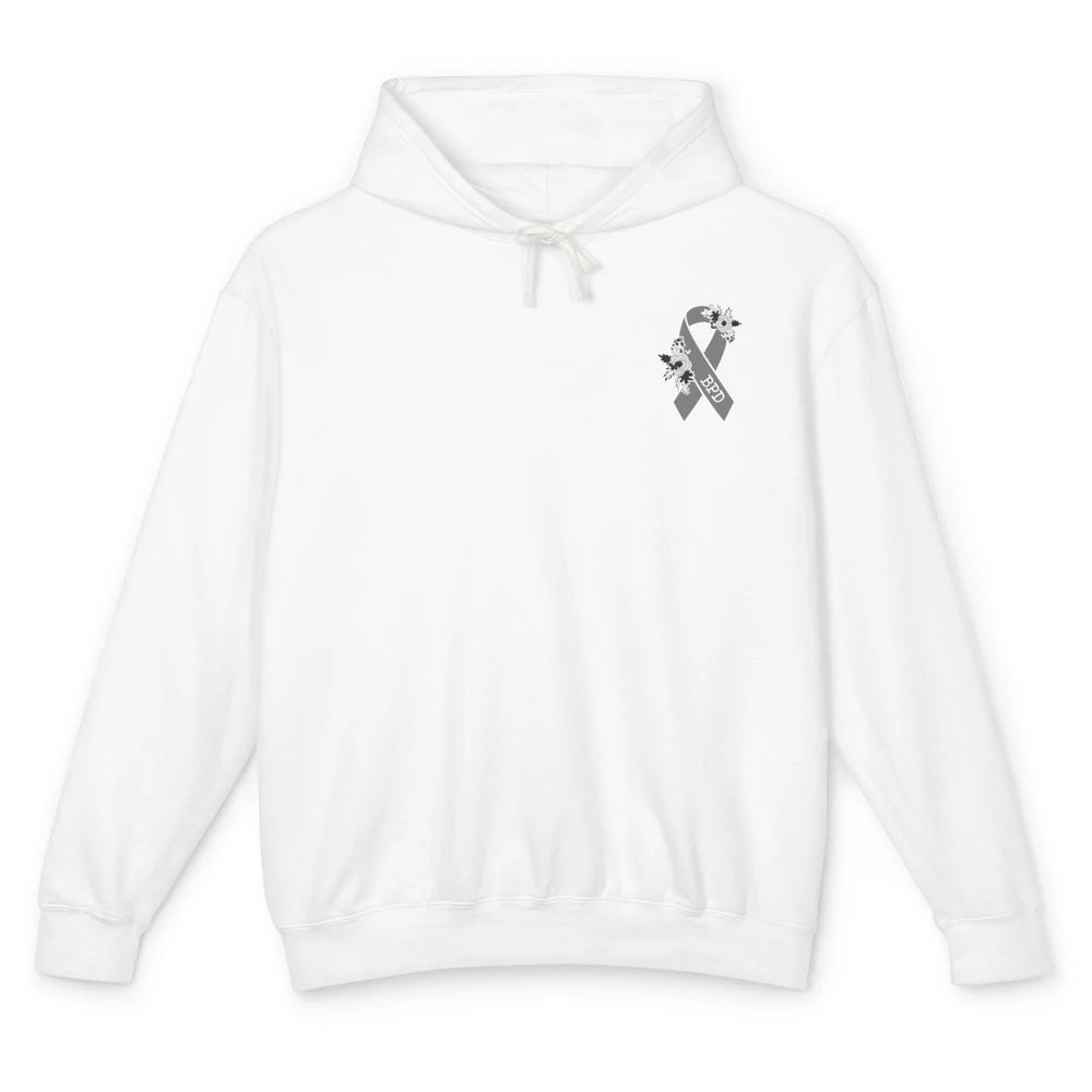 Borderline Personality Disorder Awareness BPD Gray Ribbon Unisex Lightweight Hoodie