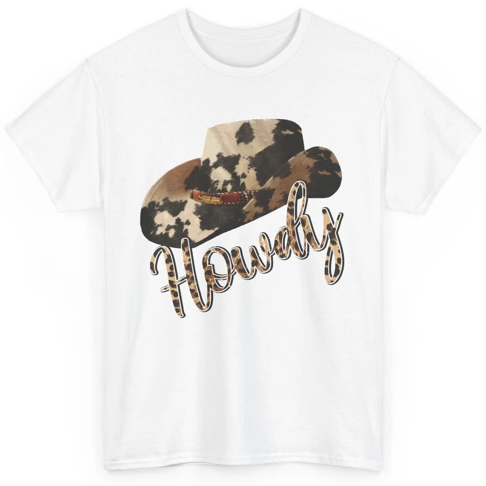 Vintage Leopard Cowboy Hat Howdy Western Country Cowgirls Classic Unisex T-Shirt