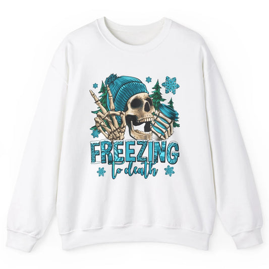 Funny Leopard Skull Freezing To Death Funny Christmas Winter Unisex Crewneck Sweatshirt