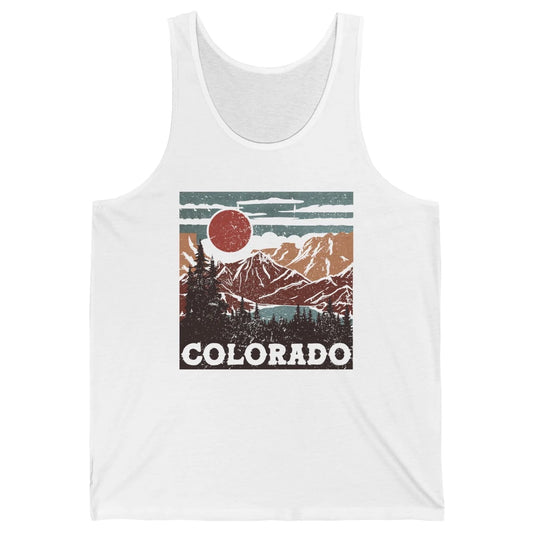 Vintage Colorado Rocky Mountains Boho Colorado Travel Hiking Unisex Jersey Tank