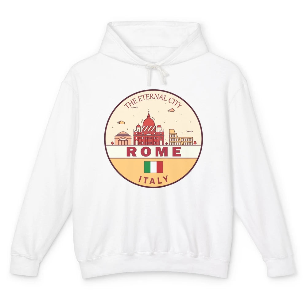 Skyline Roma City Summer Vacation Italy Italian Vacay Travel Unisex Lightweight Hoodie