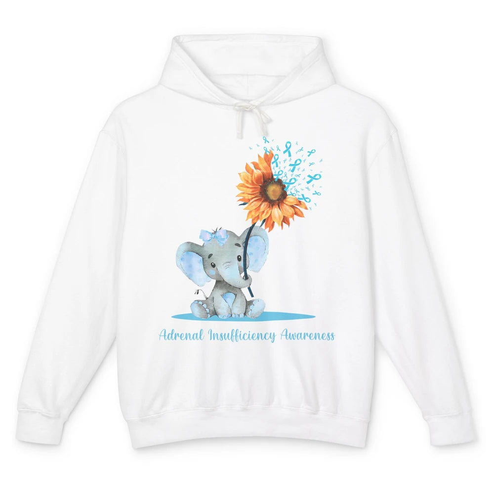 Adrenal Insufficiency Awareness Baby Elephant Sunflower Unisex Lightweight Hoodie