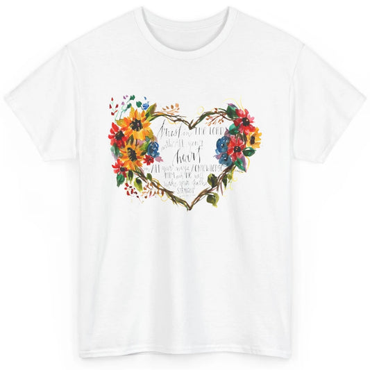 Floral Christian Trust In Lord With All Heart Bible Verse Classic Unisex T-Shirt