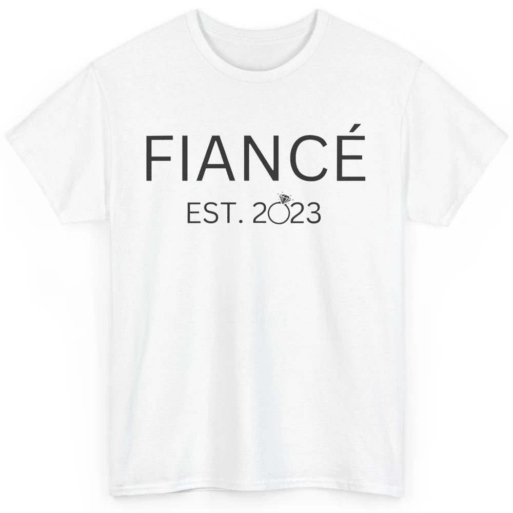 Fiance Est 2023 Future Groom Engagement Bachelorette Gift Classic Unisex T-Shirt