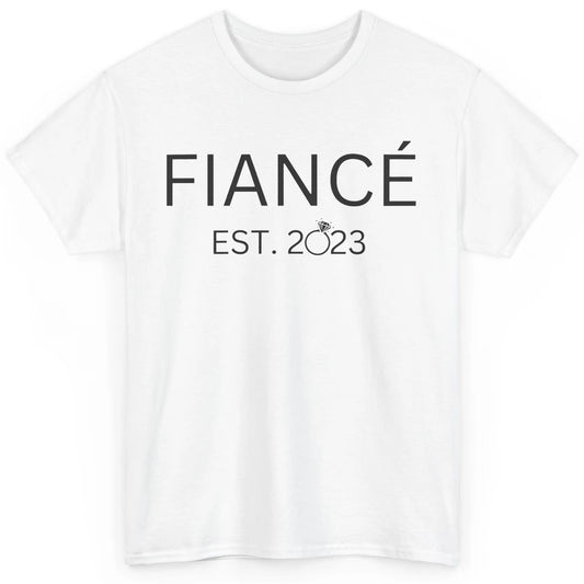 Fiance Est 2023 Future Groom Engagement Bachelorette Gift Classic Unisex T-Shirt