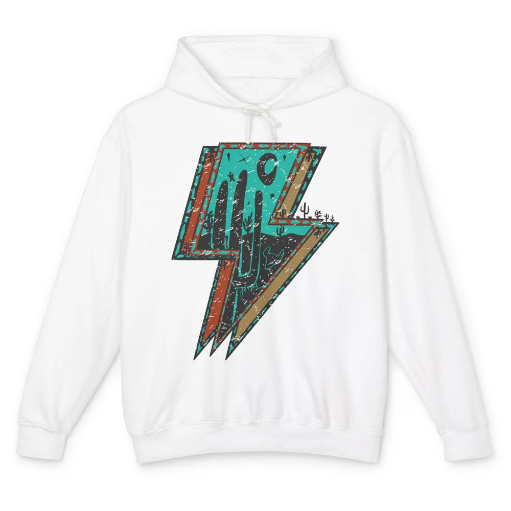 Desert Night Turquoise Lightning Bolt Western Country Girl Unisex Lightweight Hoodie